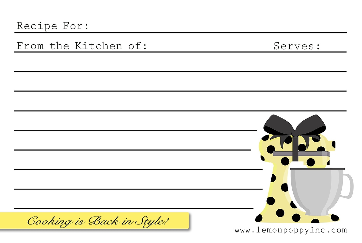 It's just an image of Clean Blank Recipe Card It is a picture of Clean Blank Recipe Card